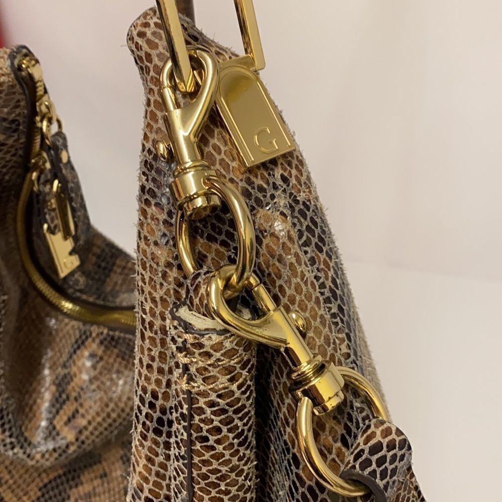 G.I.L.I. Milano Snake Print Leather Hobo Bag C9 - Picture 3 of 16